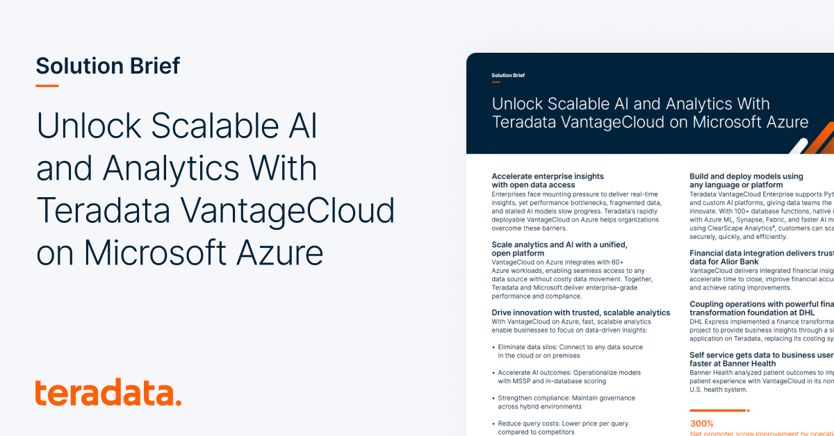 Scalable AI and Analytics With Microsoft Azure Teradata
