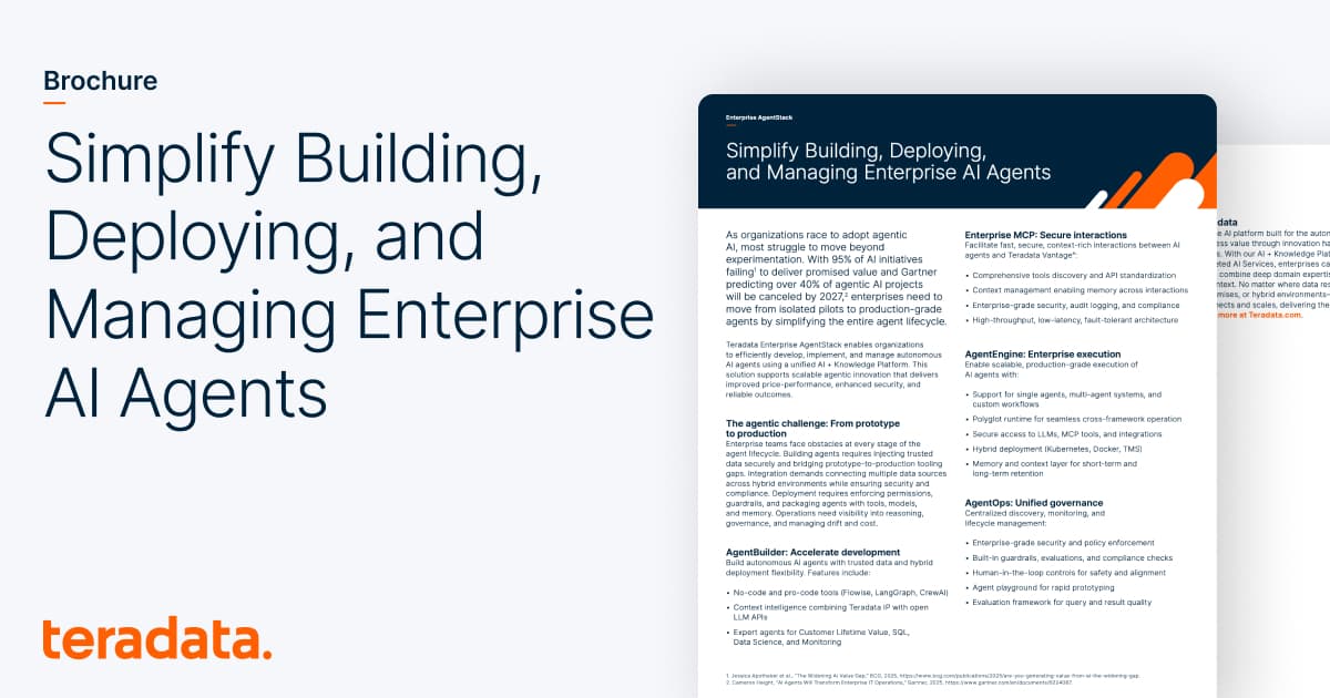 Teradata Agent Stack Enterprise AgentStack | Teradata